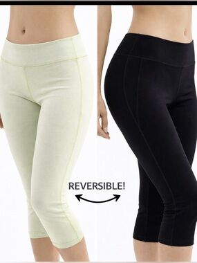 Lululemon reversible, black and Green Leggings